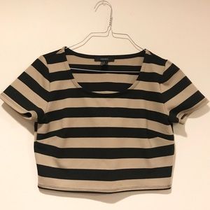 Forever 21 Black and Tan Crop Top